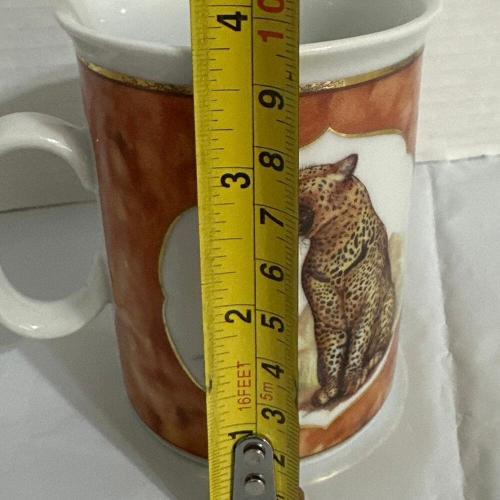 Godinger 1855 Email de Limoges Safari TIGER Tea/Coffee Cup Marked - Picture 7 of 8